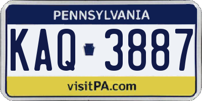 PA license plate KAQ3887