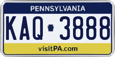 PA license plate KAQ3888