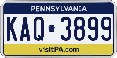 PA license plate KAQ3899