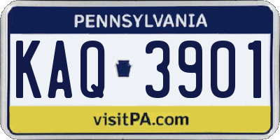 PA license plate KAQ3901