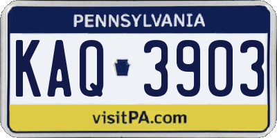 PA license plate KAQ3903