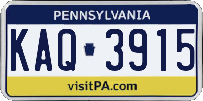 PA license plate KAQ3915