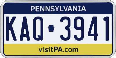 PA license plate KAQ3941