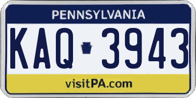 PA license plate KAQ3943