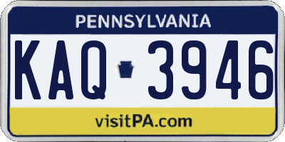 PA license plate KAQ3946