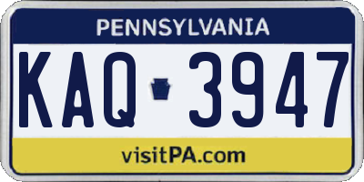 PA license plate KAQ3947