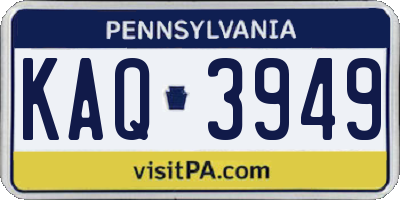 PA license plate KAQ3949