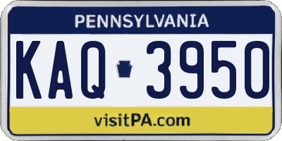 PA license plate KAQ3950