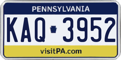 PA license plate KAQ3952