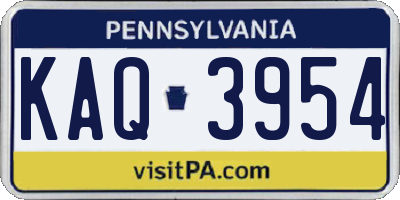 PA license plate KAQ3954
