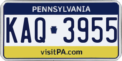 PA license plate KAQ3955