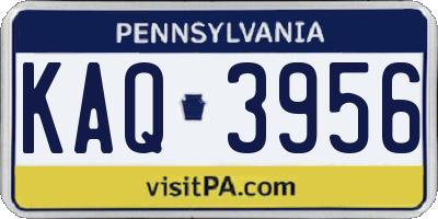 PA license plate KAQ3956