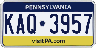 PA license plate KAQ3957
