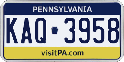 PA license plate KAQ3958