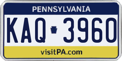 PA license plate KAQ3960
