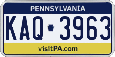 PA license plate KAQ3963
