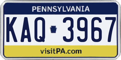 PA license plate KAQ3967