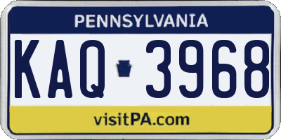 PA license plate KAQ3968