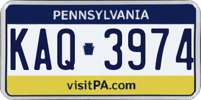 PA license plate KAQ3974