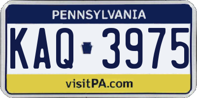 PA license plate KAQ3975