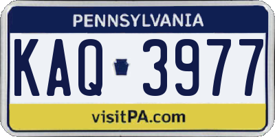PA license plate KAQ3977