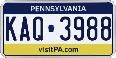 PA license plate KAQ3988