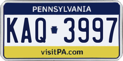 PA license plate KAQ3997