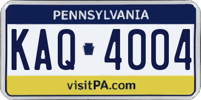 PA license plate KAQ4004
