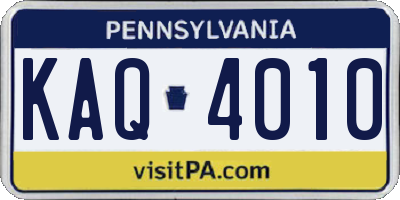 PA license plate KAQ4010