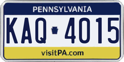 PA license plate KAQ4015