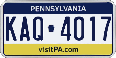 PA license plate KAQ4017
