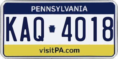 PA license plate KAQ4018