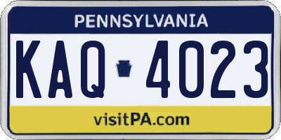 PA license plate KAQ4023