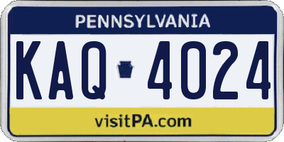 PA license plate KAQ4024