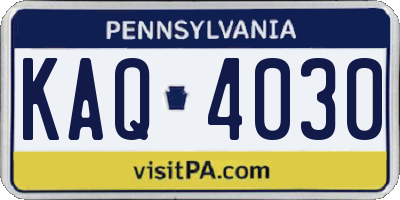 PA license plate KAQ4030