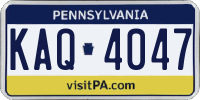 PA license plate KAQ4047