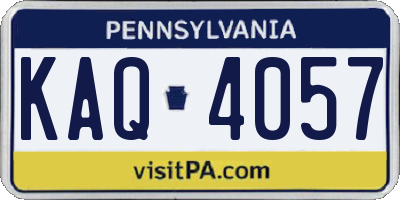 PA license plate KAQ4057