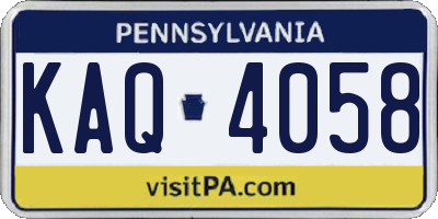 PA license plate KAQ4058