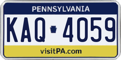 PA license plate KAQ4059