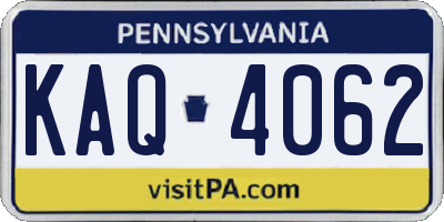PA license plate KAQ4062