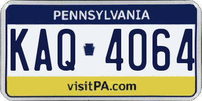 PA license plate KAQ4064