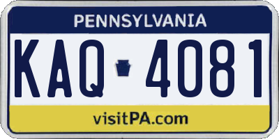 PA license plate KAQ4081