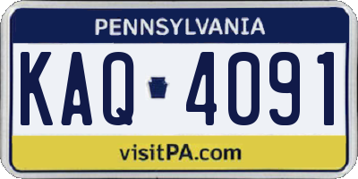 PA license plate KAQ4091