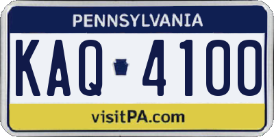PA license plate KAQ4100