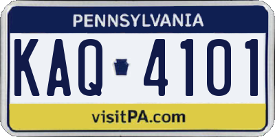 PA license plate KAQ4101