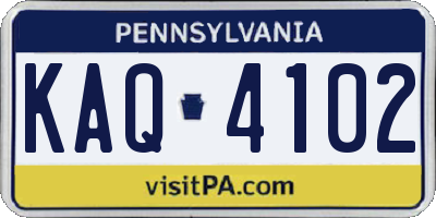 PA license plate KAQ4102