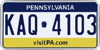 PA license plate KAQ4103