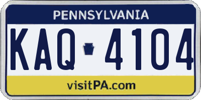 PA license plate KAQ4104
