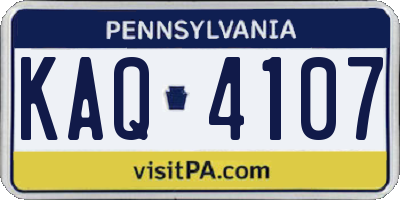 PA license plate KAQ4107