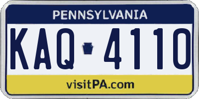 PA license plate KAQ4110